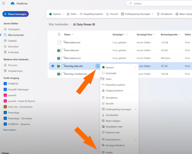 One Drive data importeren naar Power BI