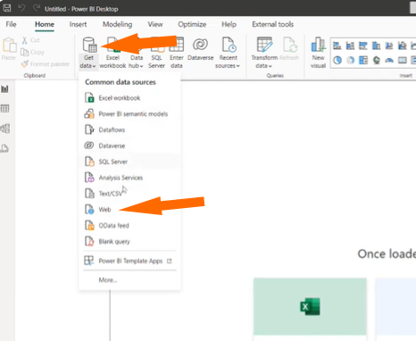 power bi get data from web