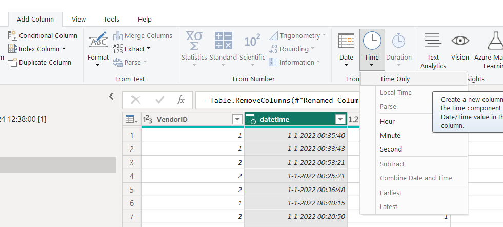 tijdwaarden in power bi