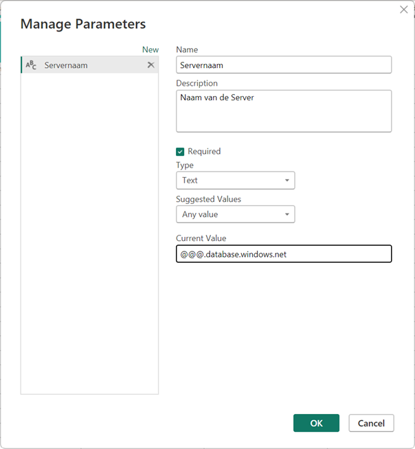 manage parameters